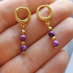 Violet jasper earrings